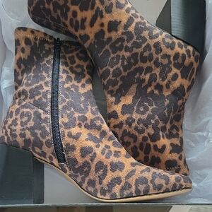 Brand New Silent D Women's Black Leopard Ankle Boots Size 36